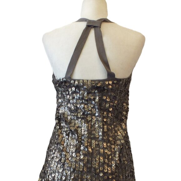 Olive Sequin Dress Glamorous Cocktail Dress Size Small Party Dress - Picture 1 of 14